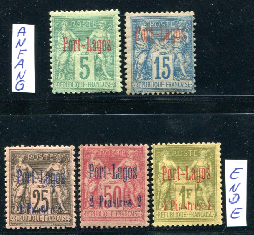PORT LAGOS 1893 Yvert 1,3-6 * TEILSATZ 595€(S5472 Hoge kwaliteit, SALE
